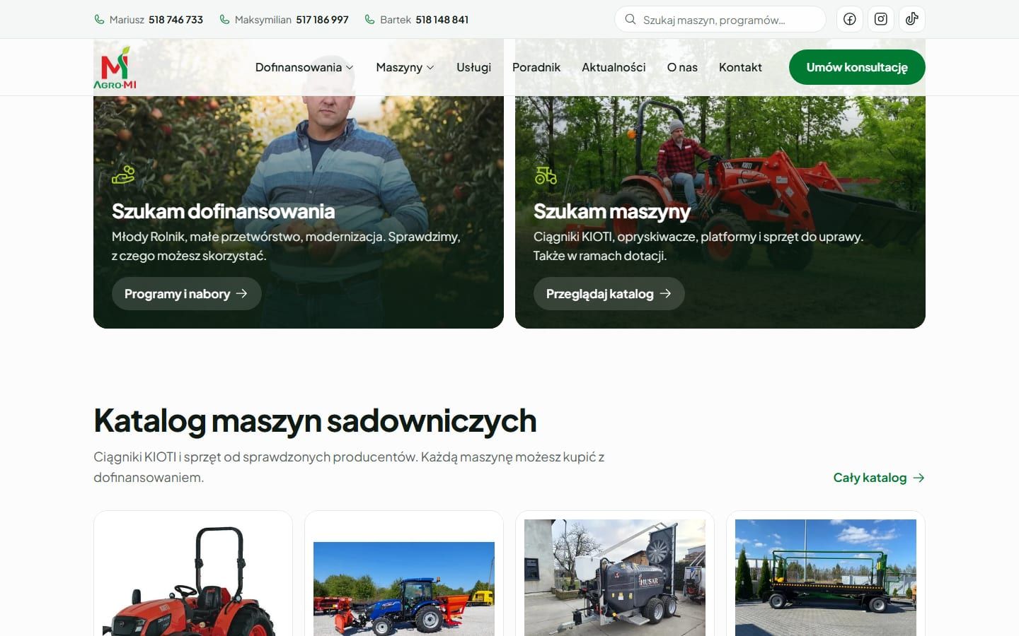 AGRO-MI: kolejna sekcja strony na komputerze