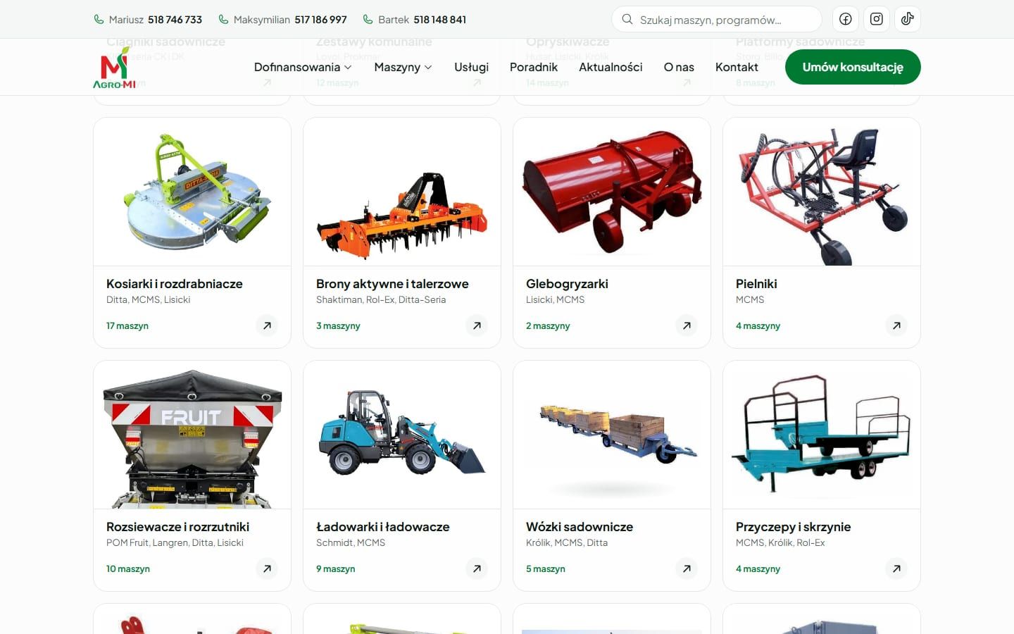 AGRO-MI: dalsza część strony na komputerze
