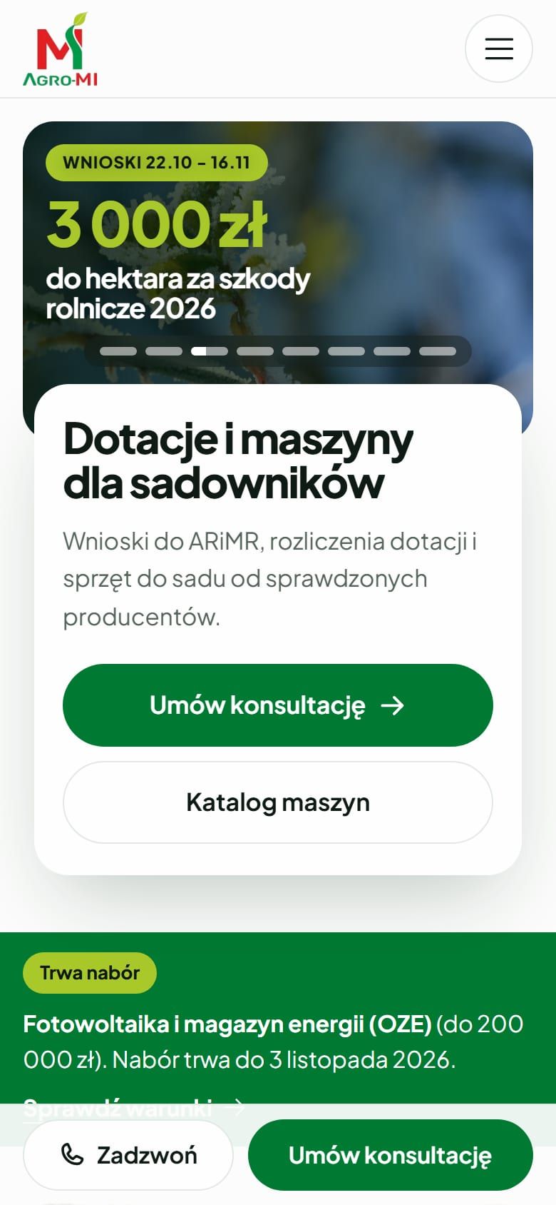 AGRO-MI: widok na telefonie