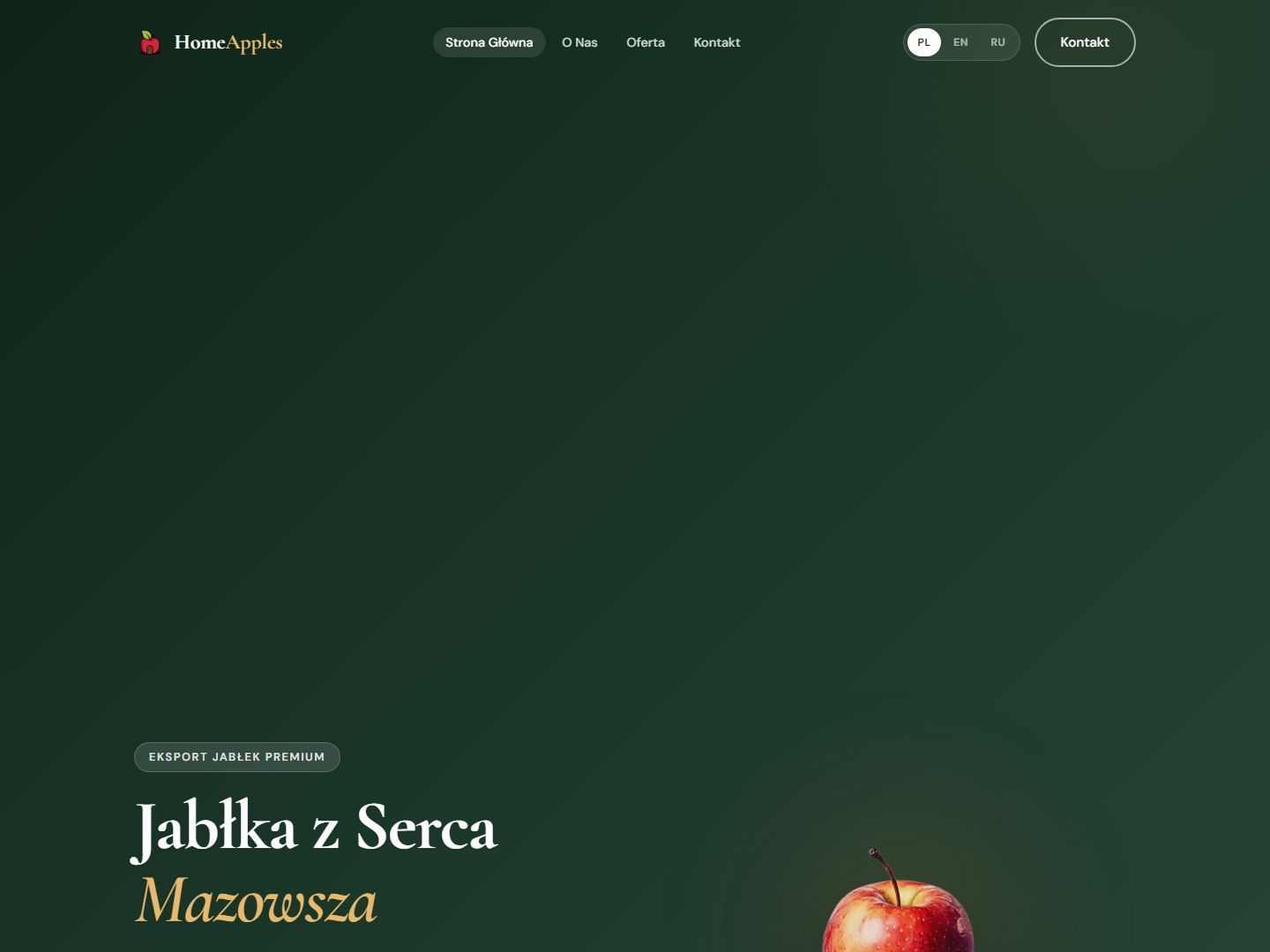 Strona HomeApples: strona b2b w 3 językach
