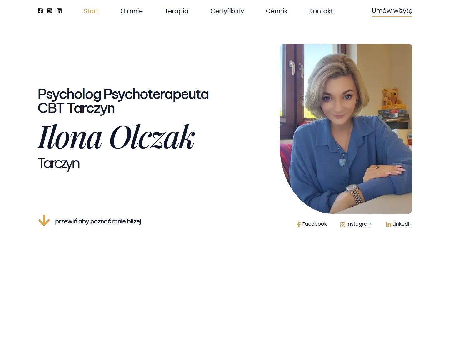 Strona Gabinet psychologiczny Ilony Olczak: strona wizytówka